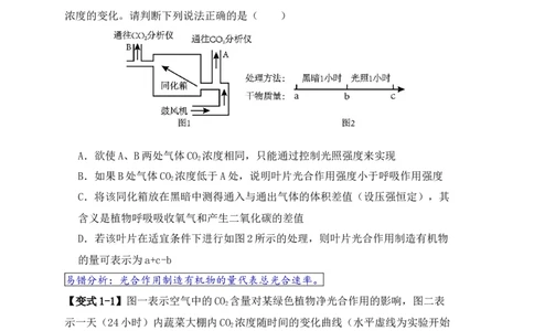 易错点05光合与呼吸综合专题的&ldquo;五点&rdquo;易错防范（原卷版）_新高考复习资料_2024年新高考复习资料_❤专项复习资料_完备战2024年高考生物考试易错题（新高考专用）