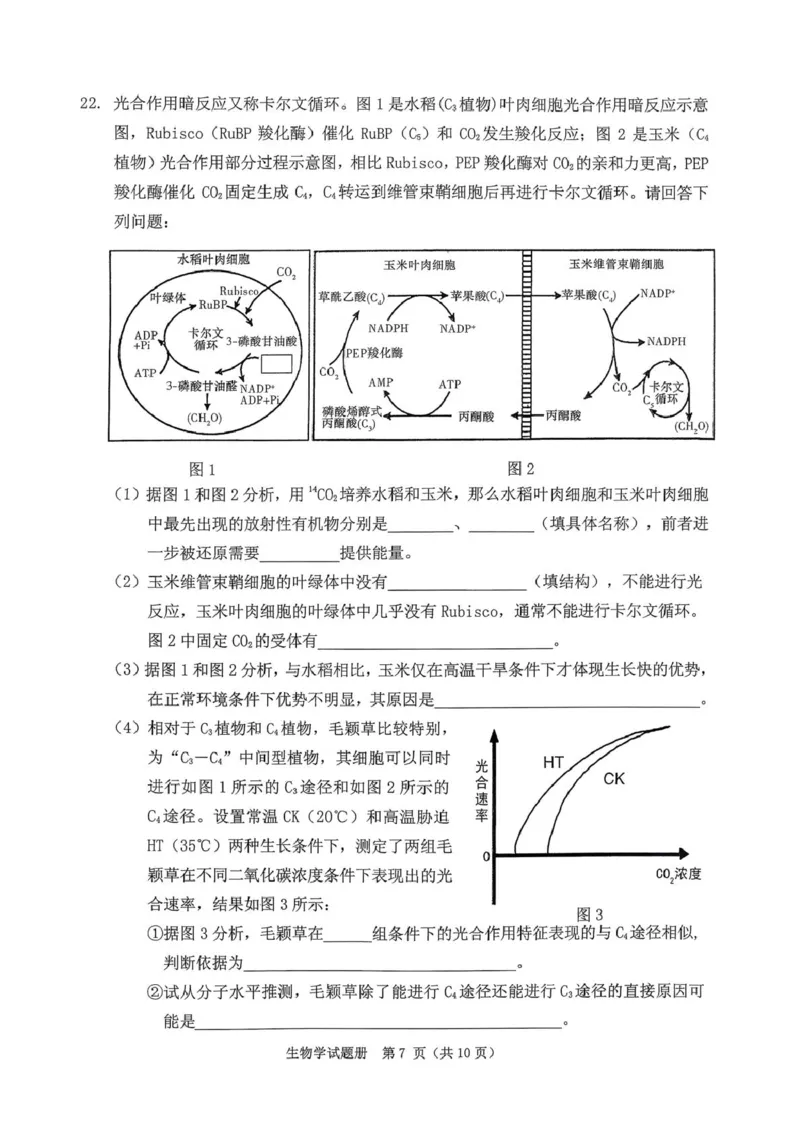 辽宁省抚顺市2025-2026学年高三下学期3月模拟考试生物试题_2024-2026高三（6-6月题库）_2026年03月高三试卷_260320辽宁省2026年抚顺市普通高三年级高考模拟考试（抚顺一模）（全科）