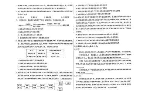 扫描件_生物试卷类型A_2024-2026高三（6-6月题库）_2026年03月高三试卷_260314内蒙古包头市2026届高三第一次模拟考试（全科）