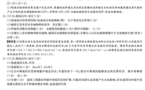 师大附中2026届高三月考试卷（八）生物答案_2024-2026高三（6-6月题库）_2026年04月高三试卷_2604152026届湖南师范大学附属中学高三模拟卷(一)（全科）