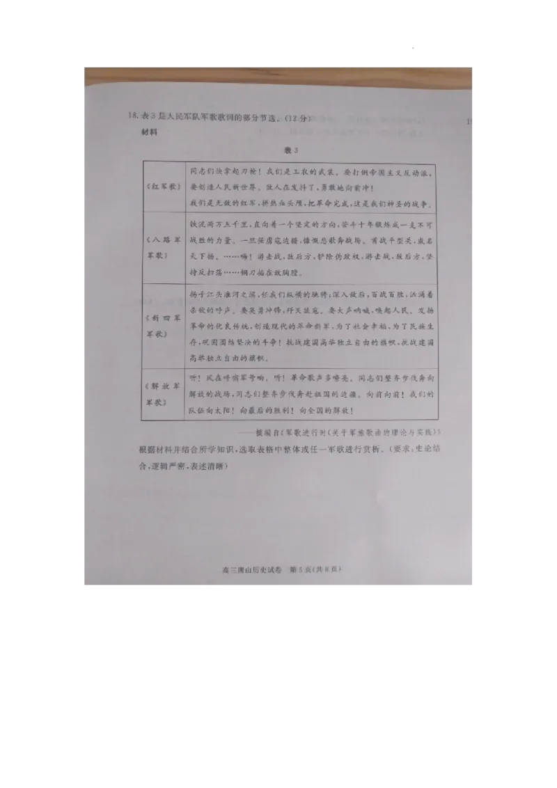 唐山市2026年普通高中学业水平选择性考试第一次模拟演练历史_2024-2026高三（6-6月题库）_2026年03月高三试卷_2603112026届河北唐山市高三下学期第一次模拟演练试卷