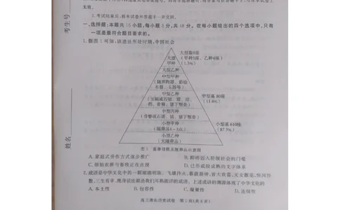 唐山市2026年普通高中学业水平选择性考试第一次模拟演练历史_2024-2026高三（6-6月题库）_2026年03月高三试卷_2603112026届河北唐山市高三下学期第一次模拟演练试卷
