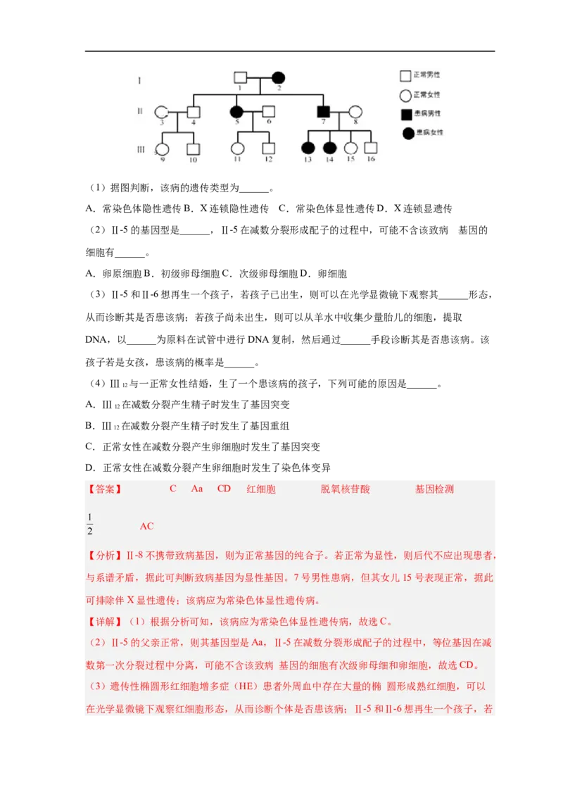 易错点17基因突变和基因重组-备战2023年高考生物考试易错题（新教材新高考）（解析版）_新高考复习资料_2023年新高考复习资料_专项复习
