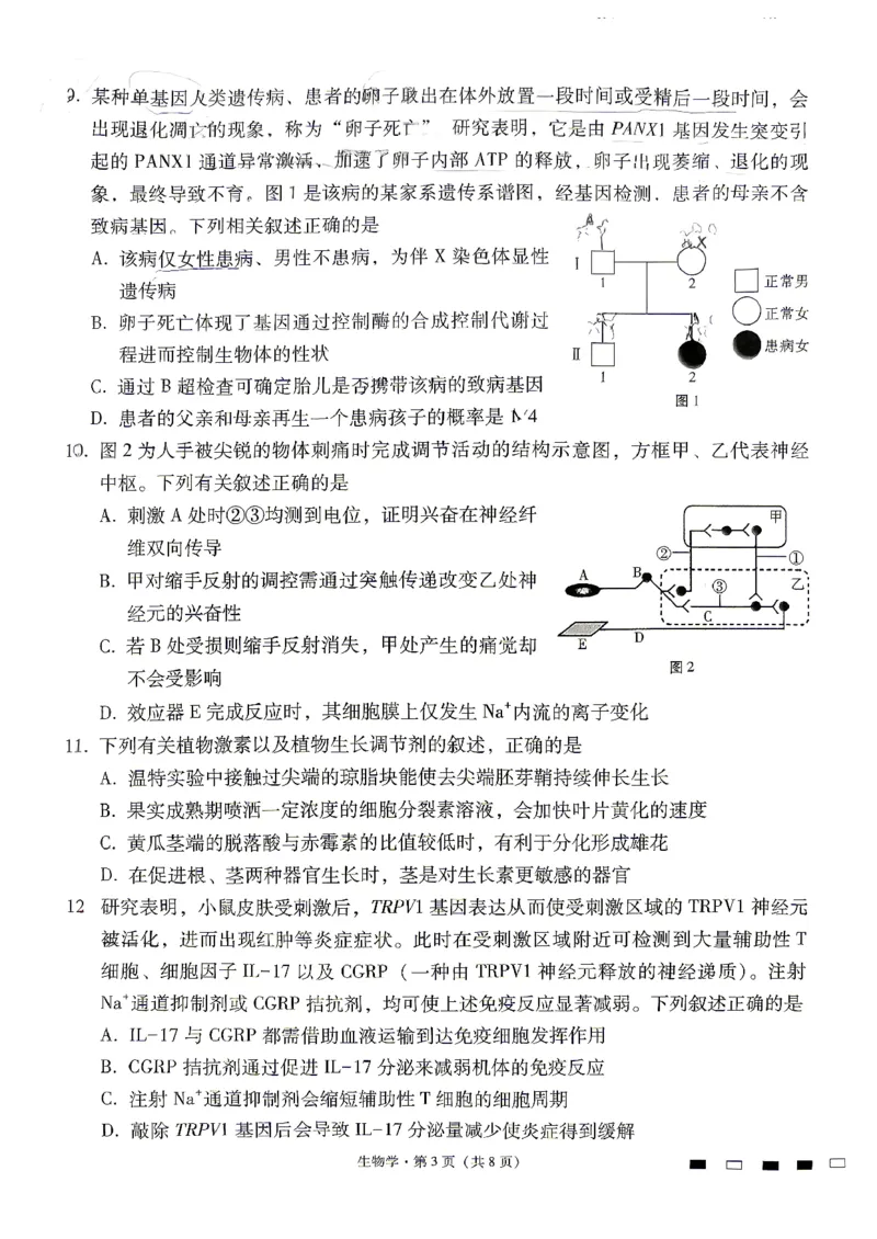 生物试题卷_2024-2026高三（6-6月题库）_2026年04月高三试卷_260422贵州省六校联盟2026届高三年级4月高考实用性联考卷(三)（全科）