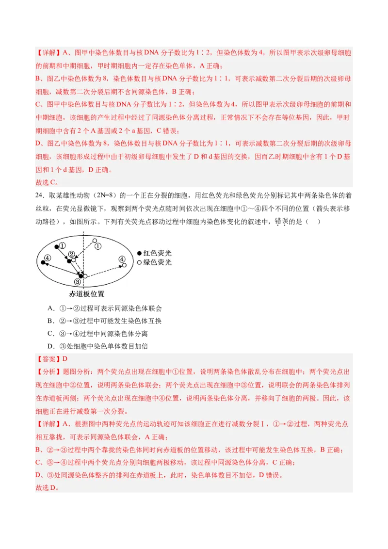 必修1模板检测卷（解析版）_2025年新高考资料_一轮复习_2025年高考生物一轮复习考点通关卷（新高考通用）_必修1模板检测卷-2025年高考生物一轮复习考点通关卷（新高考通用）