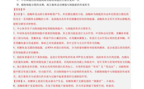 必修1模板检测卷（解析版）_2025年新高考资料_一轮复习_2025年高考生物一轮复习考点通关卷（新高考通用）_必修1模板检测卷-2025年高考生物一轮复习考点通关卷（新高考通用）