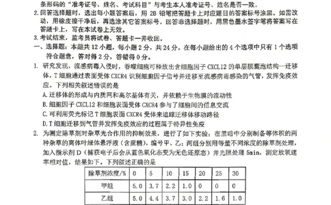 萍乡市2025-2026学年度高三二模考试生物试题卷+答案_2024-2026高三（6-6月题库）_2026年04月高三试卷_260423江西省萍乡市2026年萍乡市高三年级第二次模拟考试(全科）