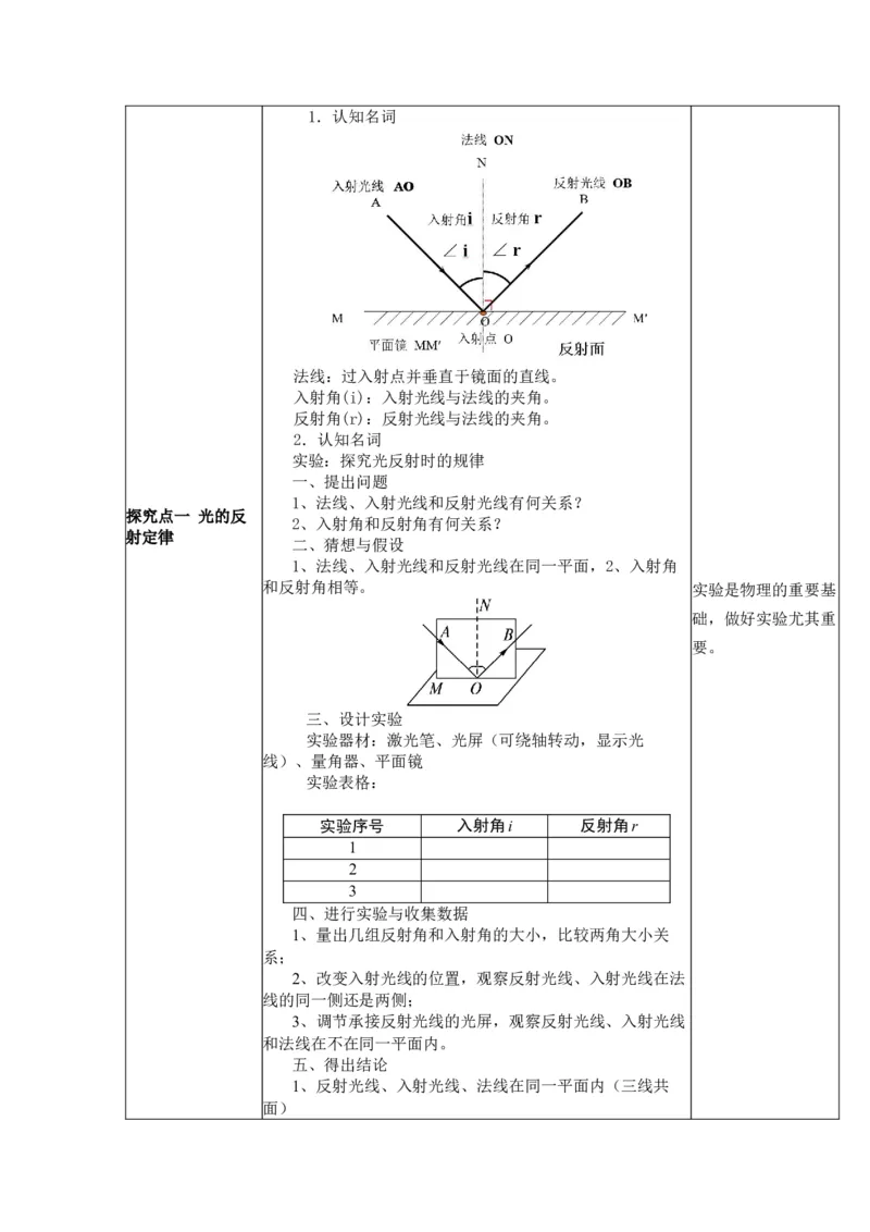 4.2光的反射教案--2023-2024学年人教版物理八年级上册_初物_2024人教版初中物理八九年级上下册课件教案PPT试题电子版资料_八年级上册教案_第四章光现象