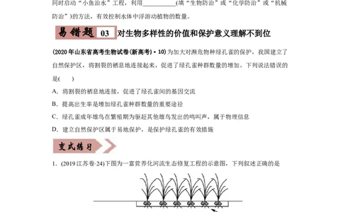 易错点17生态系统的稳定性和保护-2021年高考生物一轮复习易错题（学生版）_新高考复习资料_2023年新高考复习资料_一轮复习_2023年新高考大一轮复习讲义