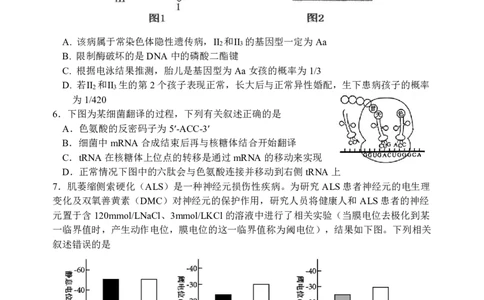 江苏省徐州市第一中学、宿迁中学等苏北六校2026届高三下学期4月联考生物试卷（含答案）_2024-2026高三（6-6月题库）_2026年04月高三试卷