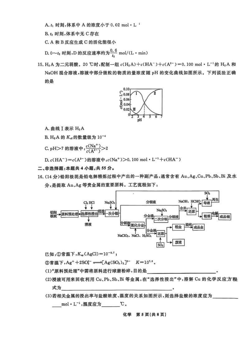 辽宁名校联盟2026届高三下学期4月二模化学试题_2024-2026高三（6-6月题库）_2026年04月高三试卷_260410辽宁名校联盟2025-2026学年高三下学期4月模拟