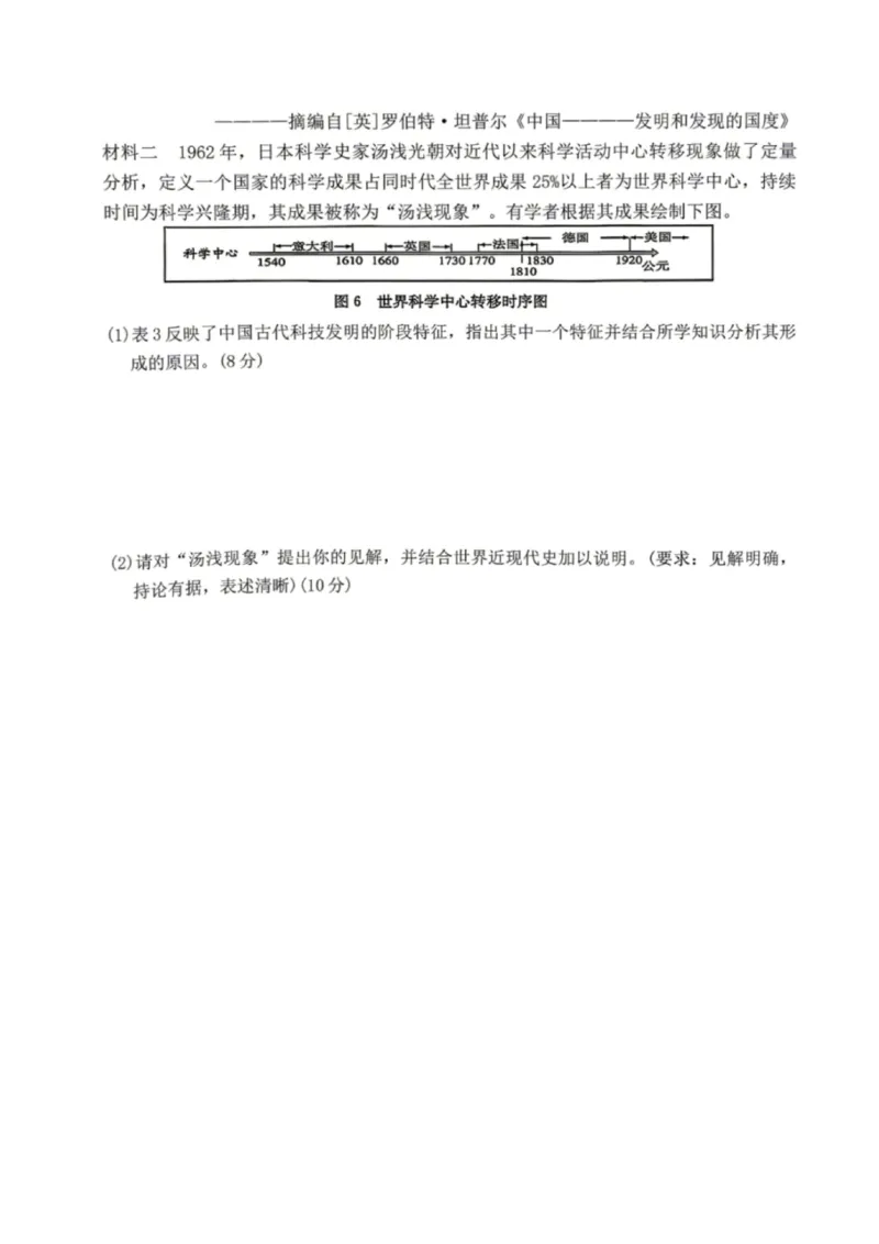 历史试题_2024-2026高三（6-6月题库）_2026年04月高三试卷_2604152026届湖南师范大学附属中学高三模拟卷(一)（全科）_湖南师大附中2026届高三4月高考模拟考试（一）历史