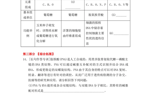 夯基提能练3蛋白质、核酸、糖类和脂质-备战2023高考生物一轮复习夯基提能练（全国通用）（原卷版）_通用版（老高考）复习资料_2023年复习资料_一轮复习