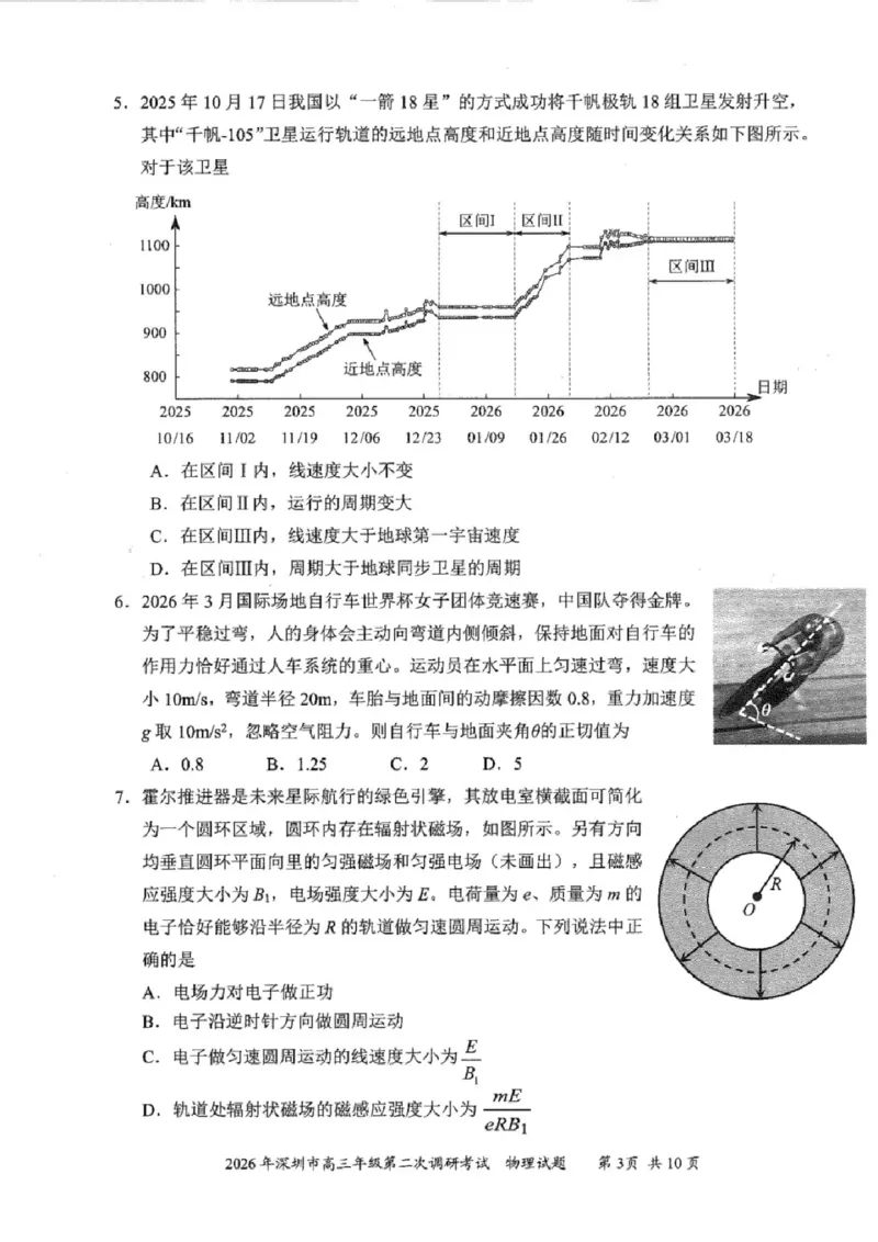 物理试题-2026深圳二模_2024-2026高三（6-6月题库）_2026年04月高三试卷_260425广东省深圳市2026届高三下学期第二次调研考试（全科）（深圳二模）