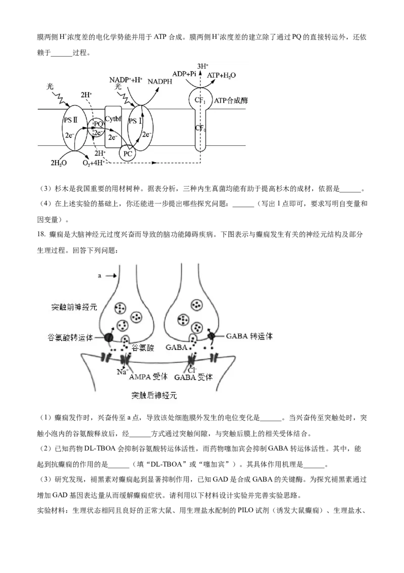 江西省重点中学协作体2026届高三第一次联考生物试卷（含答案）_2024-2026高三（6-6月题库）_2026年03月高三试卷_260303江西省重点中学协作体2025届高三下学期开学第一次联考