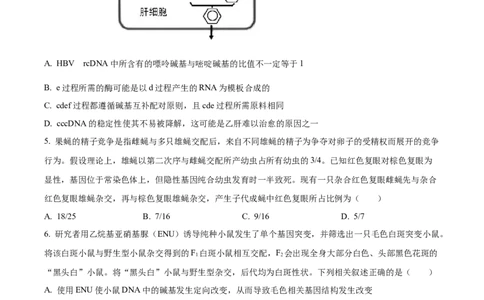 江西省重点中学协作体2026届高三第一次联考生物试卷（含答案）_2024-2026高三（6-6月题库）_2026年03月高三试卷_260303江西省重点中学协作体2025届高三下学期开学第一次联考