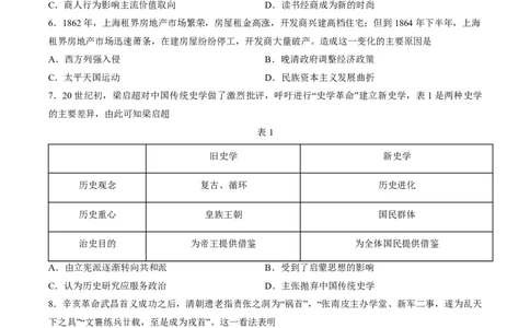 试卷2026届山东中学联盟高三下学期4月调研历史试题_2024-2026高三（6-6月题库）_2026年04月高三试卷_260405山东省2026年普通高中学业水平4月调研