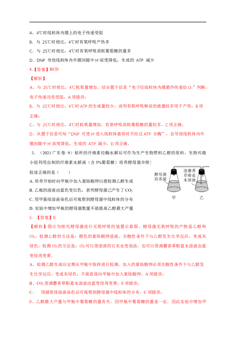 易错点06细胞呼吸方式的判断-备战2023年高考生物考试易错题（全国通用）（解析版）_通用版（老高考）复习资料_2023年复习资料_专项复习_备战2023年高考生物考试易错题（全国通用）