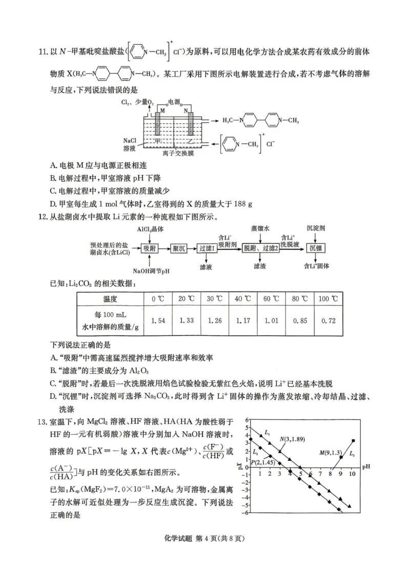 湖南长郡二十校联盟2026届高三下学期考前自测化学试题_2024-2026高三（6-6月题库）_2026年04月高三试卷_260411湖南新高考教研联盟暨长郡二十校联盟2026届高三第二次联考（全科）