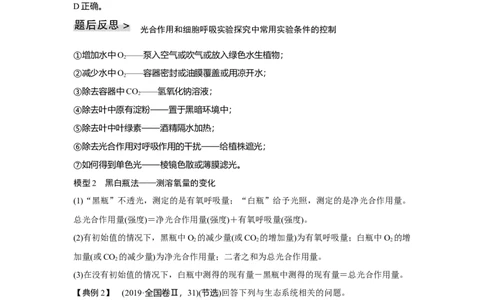 微专题5　三率测定的6种实验模型_新高考复习资料_2023年新高考复习资料_一轮复习_2023年新高考大一轮复习讲义_2023年高考生物一轮复习讲义（新人教新高考）_赠补充习题