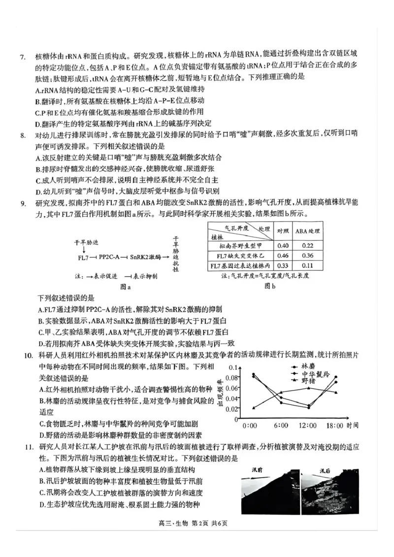 泸州市高2023级高三质量监测试题生物_2024-2026高三（6-6月题库）_2026年04月高三试卷_260427四川省泸州市高2023级高三质量监测试题（泸州三诊）（全科）