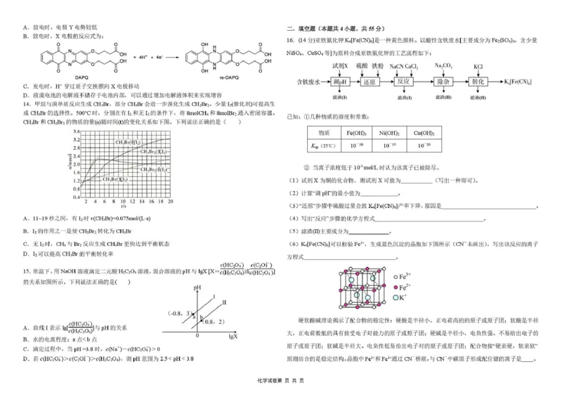 东北三省三校2026届高三下学期第二次模拟考试化学+答案_2024-2026高三（6-6月题库）_2026年04月高三试卷_260403东北三省三校2026届高三下学期第二次模拟考试（全科）