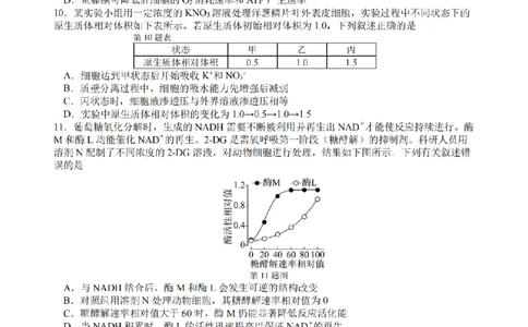 生物卷-2603高三名校协作体_2024-2026高三（6-6月题库）_2026年03月高三试卷_2503092026届浙江省名校协作体G12联盟高三下学期二模（全科）