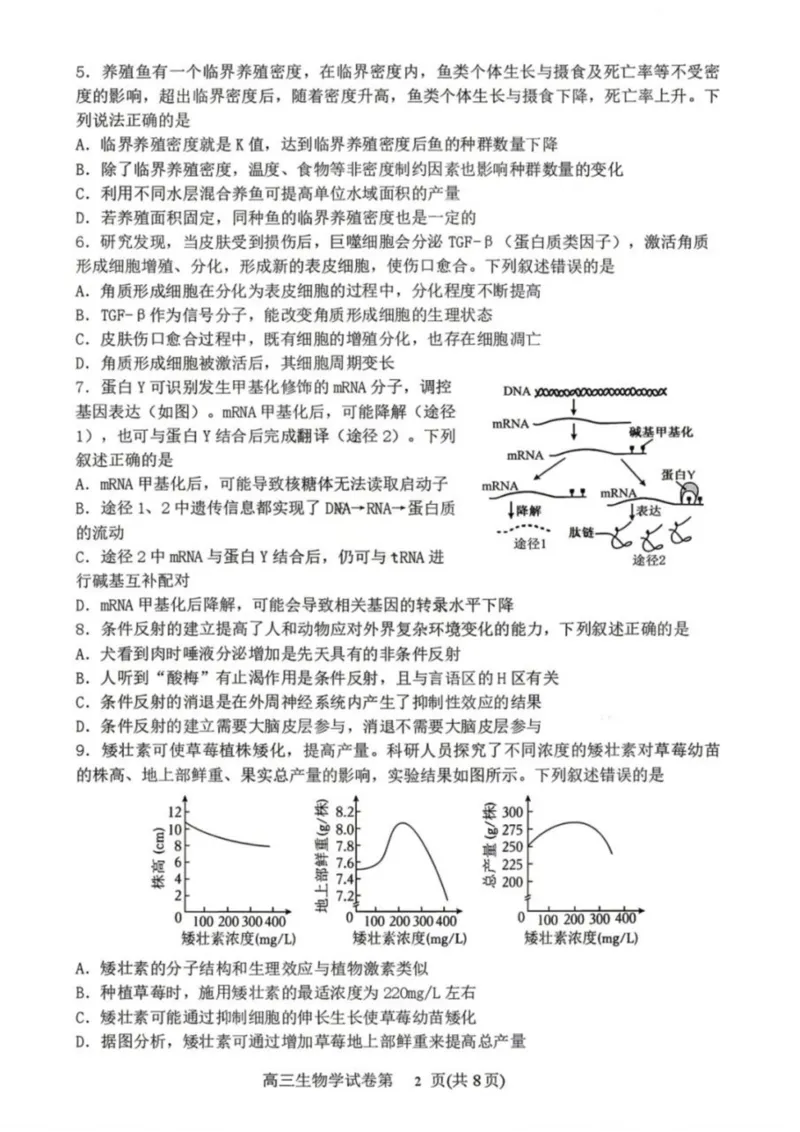 生物-辽宁省丹东市2026届高三年级教学质量监测(丹东一模)_2024-2026高三（6-6月题库）_2026年04月高三试卷_260418辽宁省丹东市2026届高三年级教学质量监测(丹东一模)（全科）