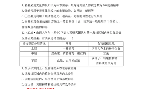 夯基提能练30群落的结构与演替-备战2023高考生物一轮复习夯基提能练（全国通用）（原卷版）_通用版（老高考）复习资料_2023年复习资料_一轮复习