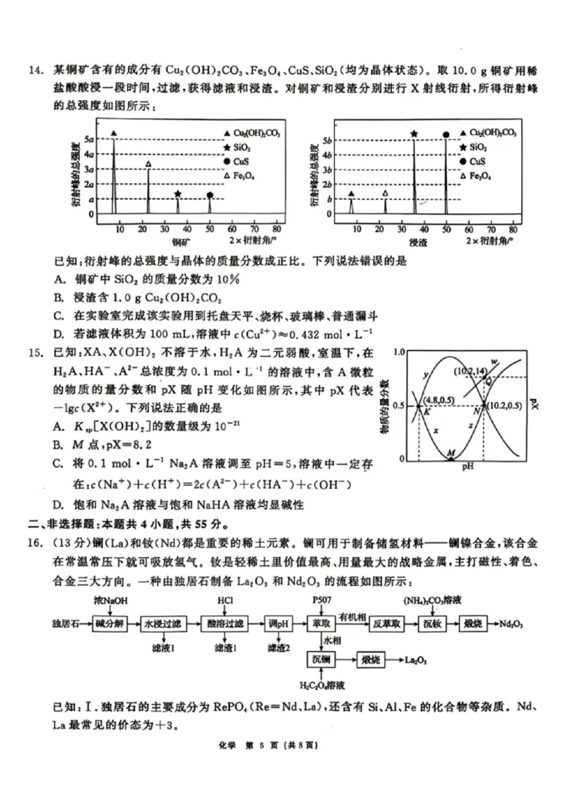 化学试题卷_2024-2026高三（6-6月题库）_2026年04月高三试卷_260427黑龙江省齐齐哈尔市2026届高三年级第二次联考（全科）