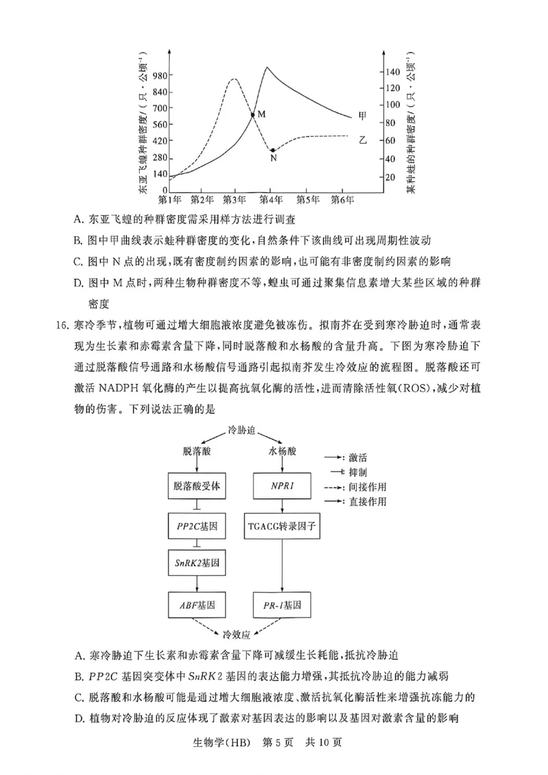 八省T8联考2026届高三年级四月阶段练习生物(HB)_2024-2026高三（6-6月题库）_2026年04月高三试卷_2604112026届八省八校T8联考高三下学期4月联合测评（全科）