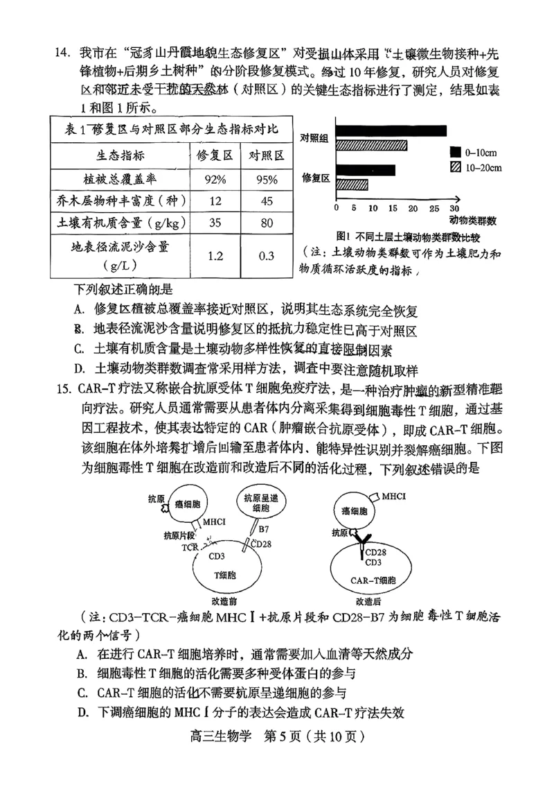 福建省龙岩市2026年高中毕业班三月教学质量检测生物试题+答案_2024-2026高三（6-6月题库）_2026年03月高三试卷_260310福建省龙岩市2026年高中毕业班三月教学质量检测（全科）