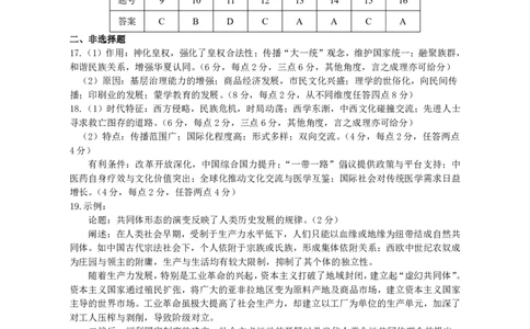 广东省东莞市2026届高三年级第二次高考模拟考试历史试题_2026年高三年级综合测试历史参考答案_2024-2026高三（6-6月题库）_2026年04月高三试卷