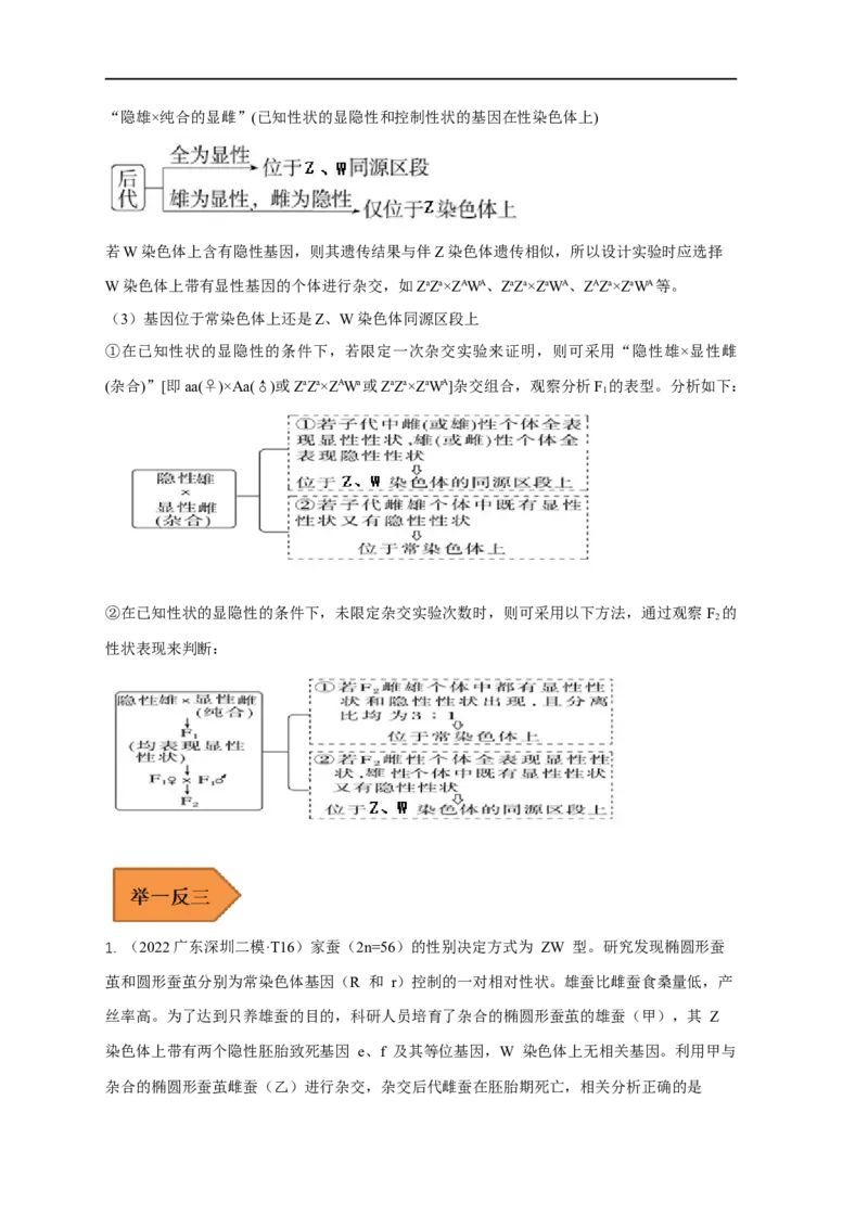 易错点12关于&ldquo;ZW&rdquo;伴性遗传的遗传题-备战2023年高考生物考试易错题（全国通用）（原卷版）_通用版（老高考）复习资料_2023年复习资料_专项复习