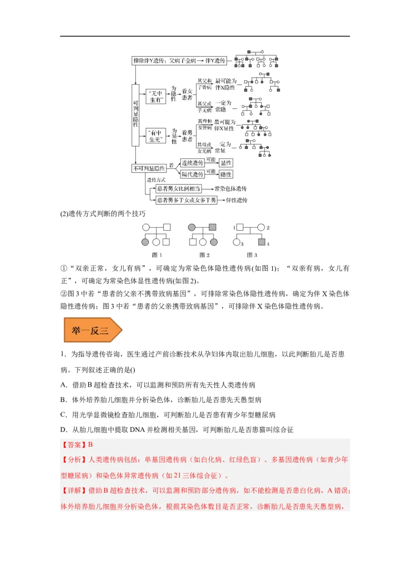 易错点16伴性遗传及人类遗传病-备战2023年高考生物考试易错题（新教材新高考）（解析版）_新高考复习资料_2023年新高考复习资料_专项复习