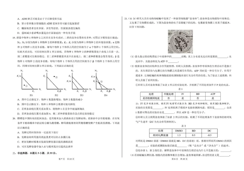 广东省部分学校2026届3月标准学术诊断性测试生物试卷_2024-2026高三（6-6月题库）_2026年03月高三试卷_260329标准学术能力诊断性测试2026年3月测试（全科）