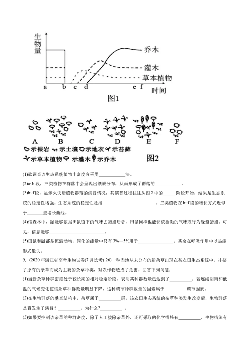 易错点15种群和群落&mdash;2021年高考生物一轮复习易错题（学生版）_新高考复习资料_2023年新高考复习资料_一轮复习_2023年新高考大一轮复习讲义_赠2021年高考生物一轮复习易错题