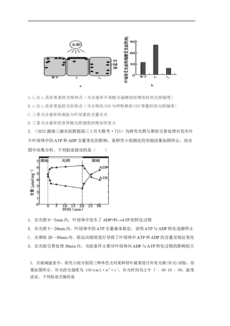 易错点08关于光合作用和呼吸作用图像分析-备战2023年高考生物考试易错题（全国通用）（原卷版）_通用版（老高考）复习资料_2023年复习资料_专项复习