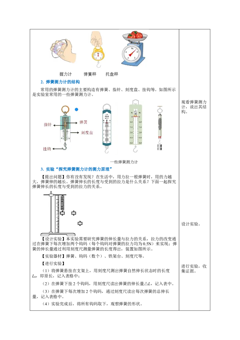 7.2弹力（教学设计）-八年级物理下册同步备课系列（人教版）_初物_2024人教版初中物理八九年级上下册课件教案PPT试题电子版资料_八年级下册教案_第七单元