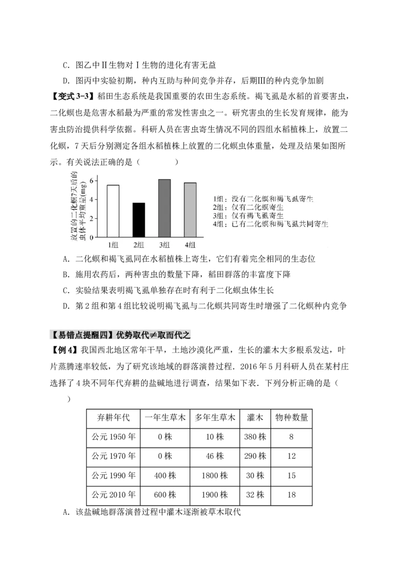 易错点14群落常见的&ldquo;四个&rdquo;理解误区（原卷版）_新高考复习资料_2024年新高考复习资料_❤专项复习资料_完备战2024年高考生物考试易错题（新高考专用）