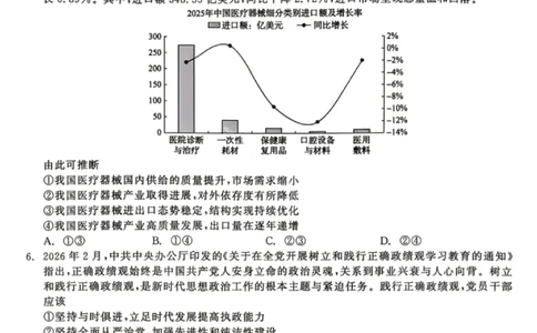 政治试题卷_2024-2026高三（6-6月题库）_2026年04月高三试卷_260427黑龙江省齐齐哈尔市2026届高三年级第二次联考（全科）