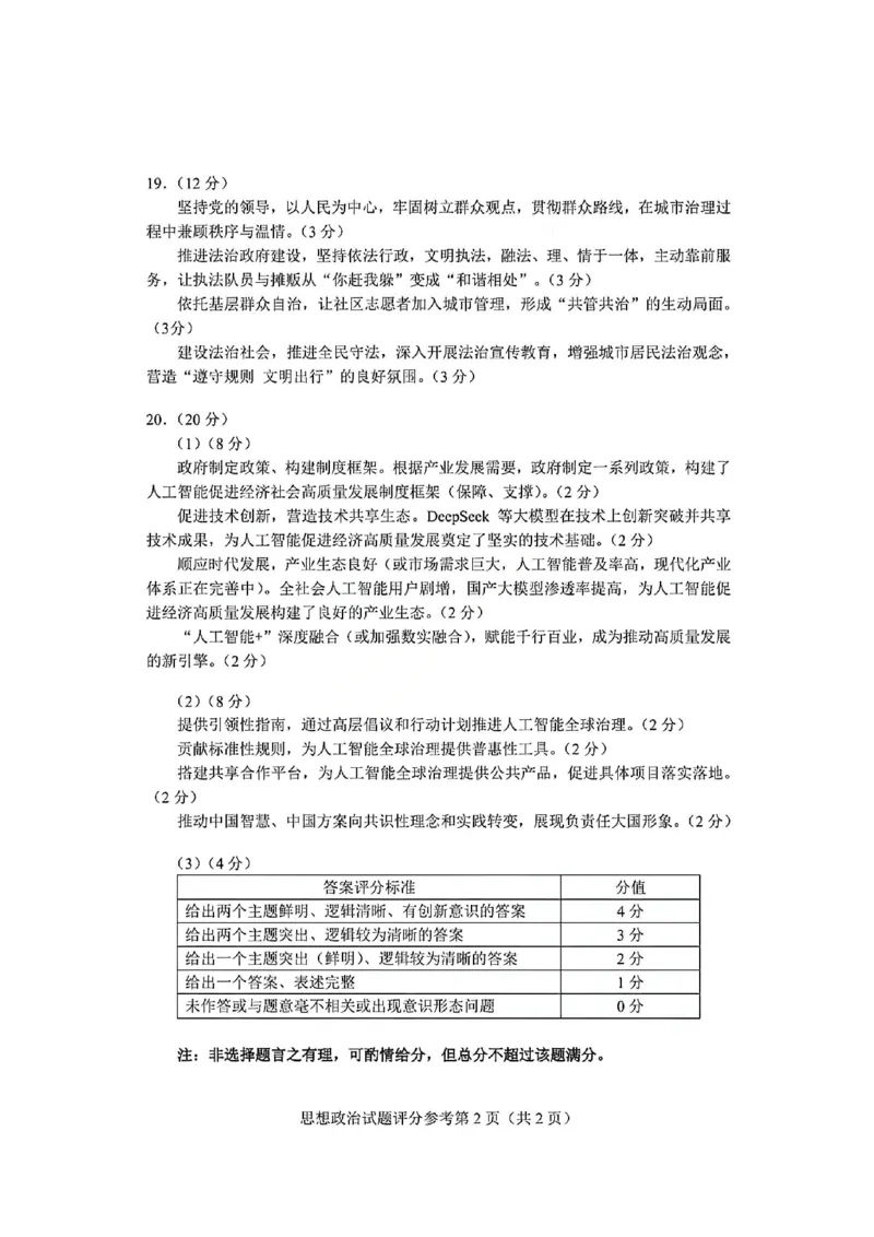 政治官方答案-2026年贵州省普通高中学业水平选择性考试科目适应性测试_2024-2026高三（6-6月题库）_2026年04月高三试卷_2604032026年贵州省高中学业水平选择性考试适应性测试（全科）