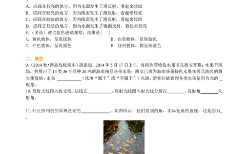 《光现象》全章复习与巩固巩固练习(提高)_初物_人教版初中物理初二三教案讲义专项练习八九年级电子版word资料_最新人教版初中物理初二上册_34提高《光现象》全章复习与巩固