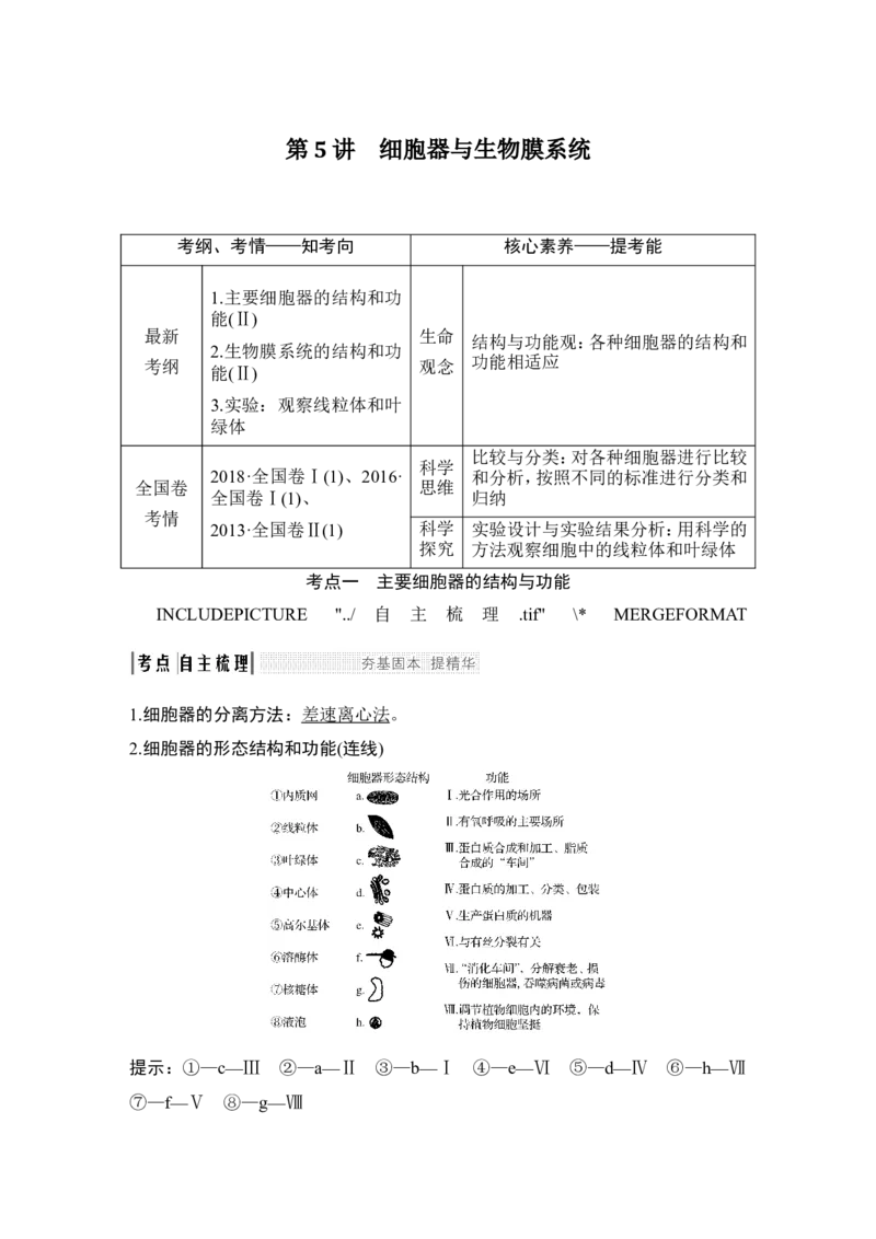 必修一第二单元第5讲_新高考复习资料_2022年新高考复习资料_2022年一轮复习最新版_1.2022年高考生物一轮复习全国通用版_2022年新高考生物一轮复习讲义（最新版）_赠送word习题库