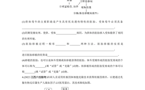 夯基提能练38胚胎工程与生态工程(含生物技术的安全性和伦理问题-备战2023高考生物一轮复习夯基提能练（全国通用）（原卷版）_通用版（老高考）复习资料_2023年复习资料_一轮复习