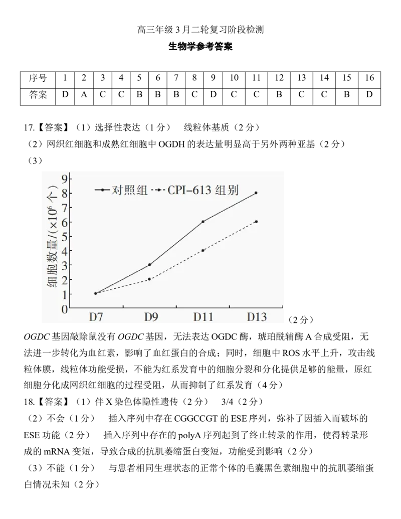 26届3月广东高三&middot;生物学答案（做评分细则用）_2024-2026高三（6-6月题库）_2026年03月高三试卷_260328广东江西稳派智慧上进教育联考2026届高三年级3月二轮复习阶段检测（全科）_生物