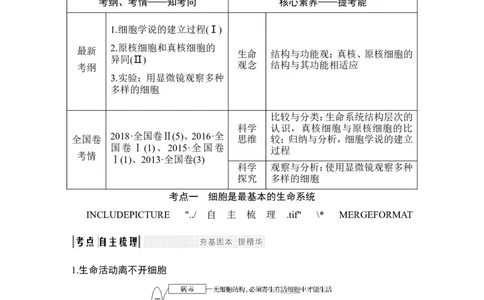必修一第一单元第1讲_新高考复习资料_2022年新高考复习资料_2022年一轮复习最新版_1.2022年高考生物一轮复习全国通用版_2022年新高考生物一轮复习讲义（最新版）_赠送word习题库