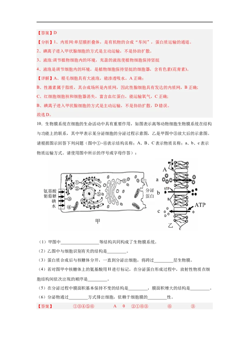 易错点04细胞的结构与功能-备战2023年高考生物考试易错题（新教材新高考）（解析版）_新高考复习资料_2023年新高考复习资料_专项复习_备战2023年高考生物考试易错题（新教材新高考）
