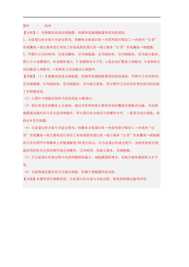 易错点04细胞的结构与功能-备战2023年高考生物考试易错题（新教材新高考）（解析版）_新高考复习资料_2023年新高考复习资料_专项复习_备战2023年高考生物考试易错题（新教材新高考）