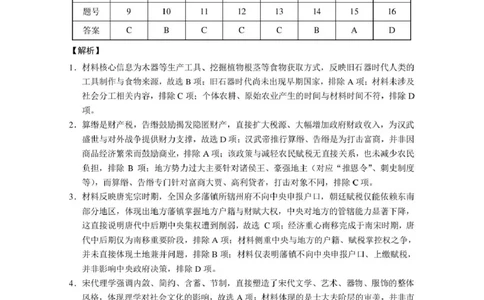 西南名校联盟2026届&ldquo;3+3+3&rdquo;高考备考诊断性联考（三）历史答案_2024-2026高三（6-6月题库）_2026年04月高三试卷_260419西南名校联盟2026届3+3+3高三4月联考（全科）